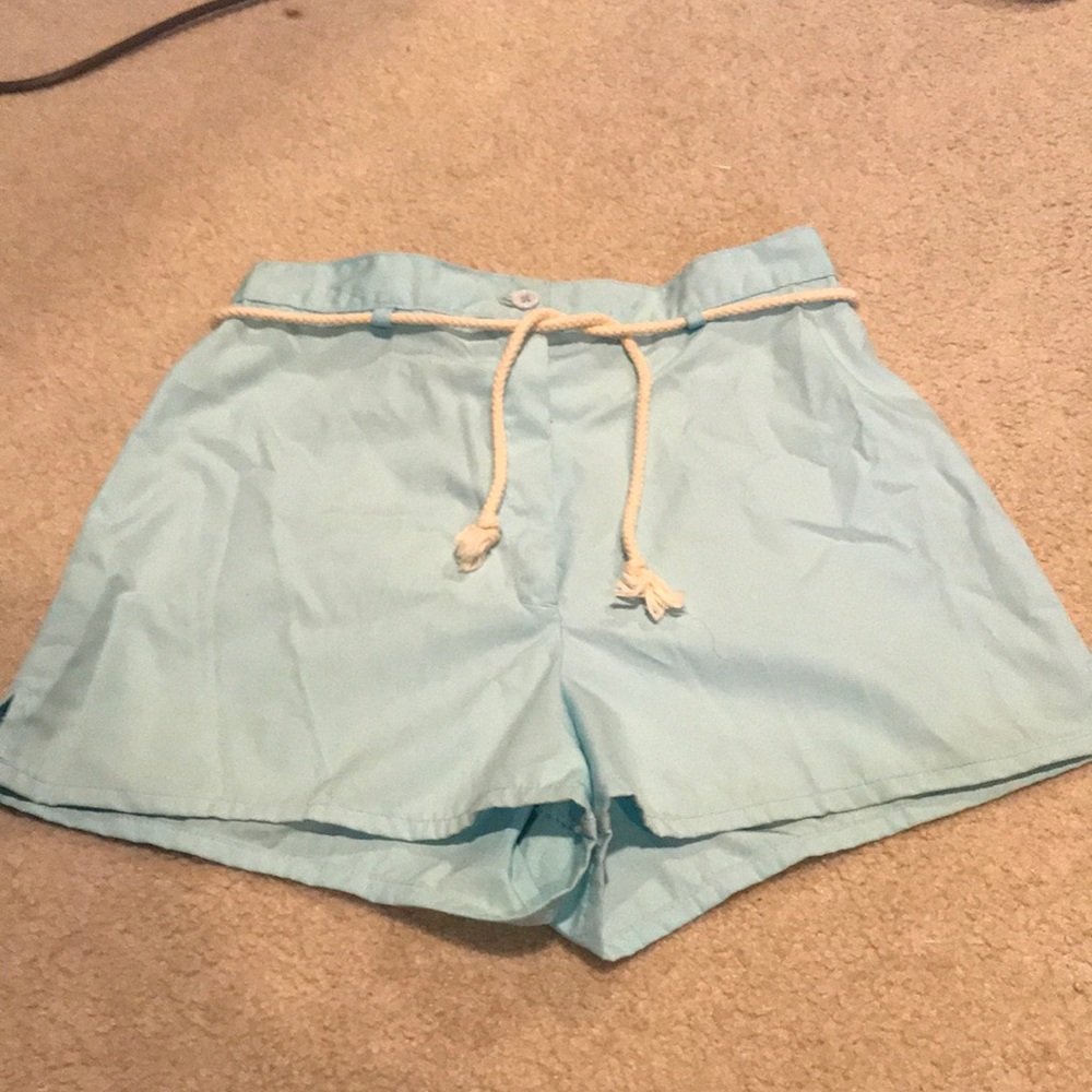 Baby blue vintage high waisted shorts
